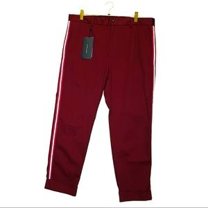 Zara mens burgundy striped chino pants